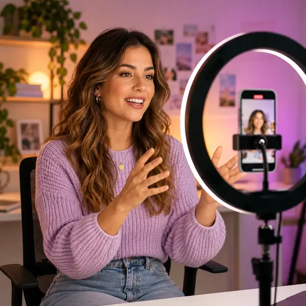 Portrait of a smiling social-media professional.